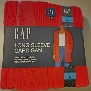 GAP Red Long Sleeve Cardigan